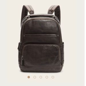 Frye leather “slate” color backpack purse